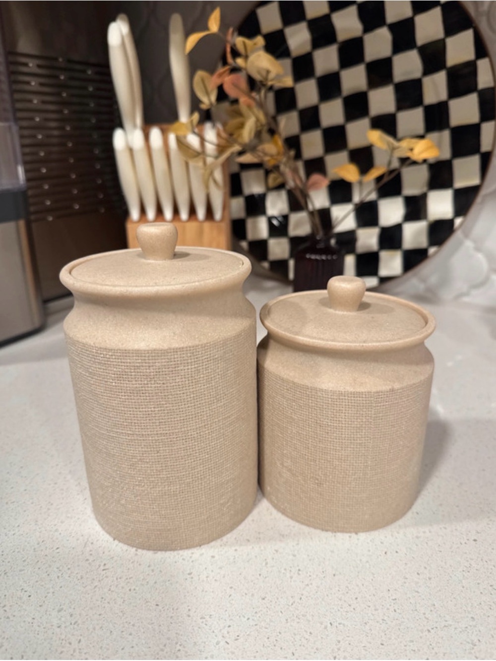 Hearth and hand with magnolia resin bath canisters set of 2